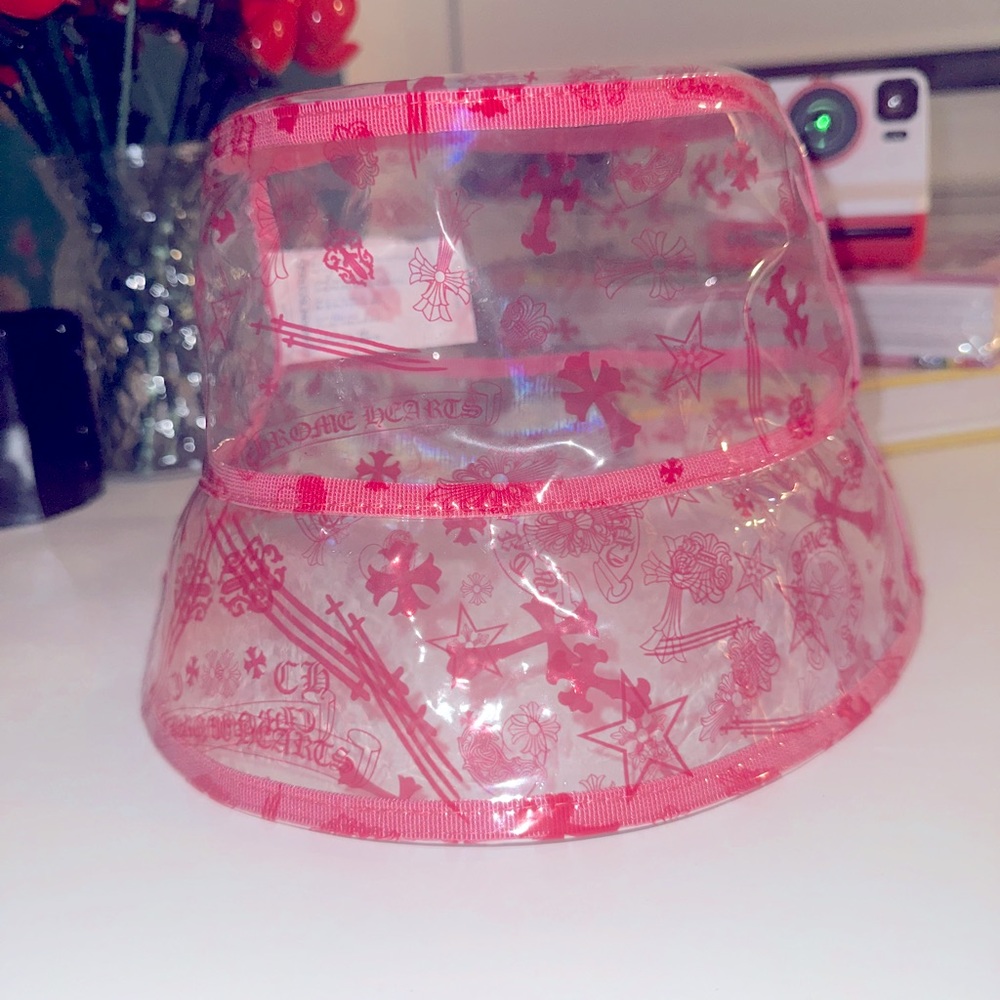 Chrome hearts pink and clear bucket hat